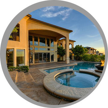 Luxury Home With Swimming Pool at Sunset